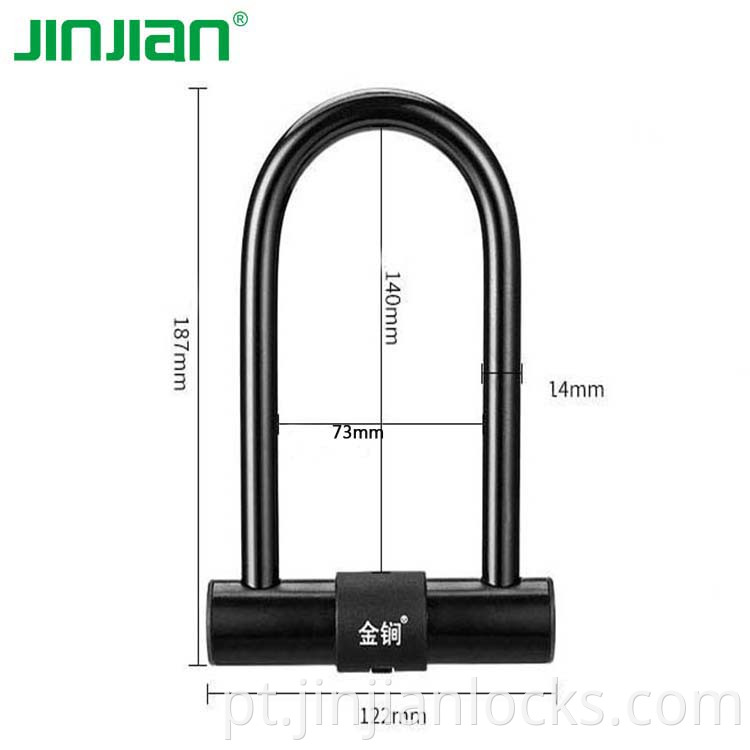 Hot Sale aço carbono aço de zinco Cilindro Bicicleta E Bike U Lock Lock Lock